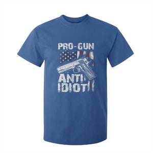 Pro Gun Anti Idiot T Shirt For Kid Vintage American Flag 2nd Amendment TS11 Royal Blue Print Your Wear