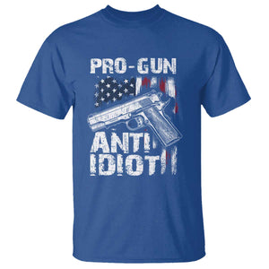 Pro Gun Anti Idiot T Shirt Vintage American Flag 2nd Amendment TS11 Royal Blue Print Your Wear