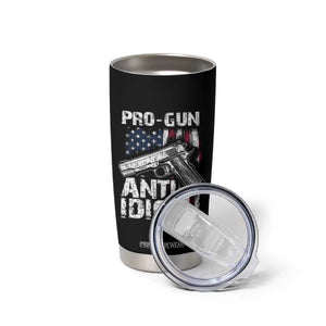 Pro Gun Anti Idiot Tumbler Cup Vintage American Flag 2nd Amendment TS11 Print Your Wear
