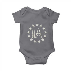 2nd Amendment AR15 Bullet Stars Patriotic Gun Rights Baby Onesie TS11 Charcoal Print Your Wear