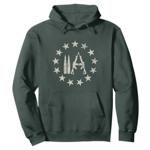 2nd Amendment AR15 Bullet Stars Patriotic Gun Rights Hoodie TS11 Dark Forest Green Print Your Wear