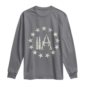 2nd Amendment AR15 Bullet Stars Patriotic Gun Rights Long Sleeve Shirt TS11 Charcoal Print Your Wear