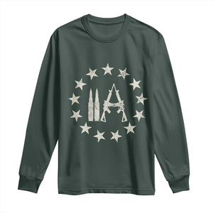 2nd Amendment AR15 Bullet Stars Patriotic Gun Rights Long Sleeve Shirt TS11 Dark Forest Green Print Your Wear