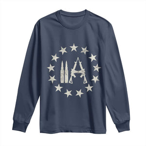 2nd Amendment AR15 Bullet Stars Patriotic Gun Rights Long Sleeve Shirt TS11 Navy Print Your Wear
