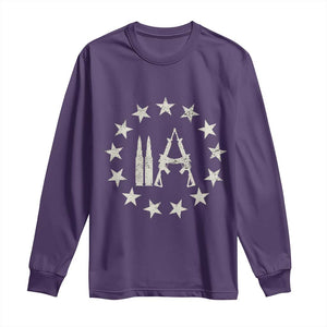 2nd Amendment AR15 Bullet Stars Patriotic Gun Rights Long Sleeve Shirt TS11 Purple Print Your Wear