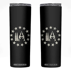 2nd Amendment AR15 Bullet Stars Patriotic Gun Rights Skinny Tumbler TS11 Black Print Your Wear
