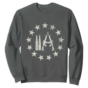 2nd Amendment AR15 Bullet Stars Patriotic Gun Rights Sweatshirt TS11 Dark Heather Print Your Wear