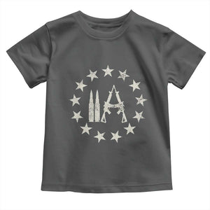2nd Amendment AR15 Bullet Stars Patriotic Gun Rights Toddler T Shirt TS11 Dark Heather Print Your Wear