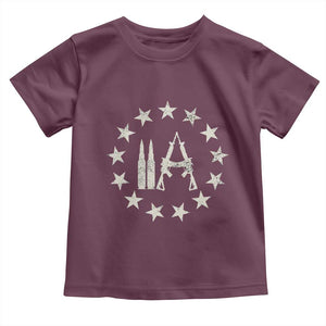 2nd Amendment AR15 Bullet Stars Patriotic Gun Rights Toddler T Shirt TS11 Maroon Print Your Wear