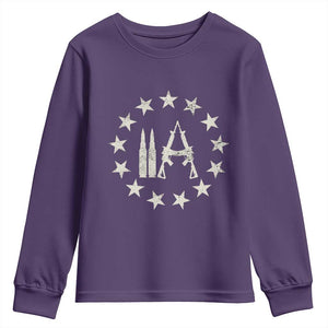 2nd Amendment AR15 Bullet Stars Patriotic Gun Rights Youth Sweatshirt TS11 Purple Print Your Wear