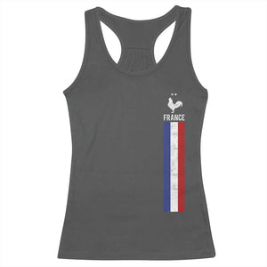 France Football Coq Soccer Throwback Jersey Style Racerback Tank Top Vintage French Flag