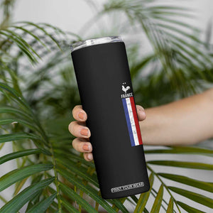 France Football Coq Soccer Throwback Jersey Style Skinny Tumbler Vintage French Flag