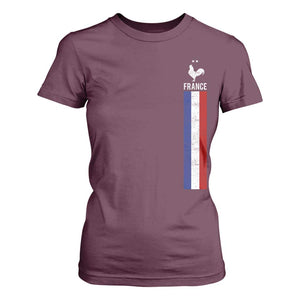 France Football Coq Soccer Throwback Jersey Style T Shirt For Women Vintage French Flag