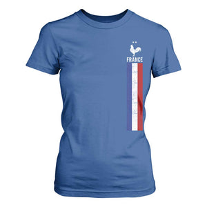 France Football Coq Soccer Throwback Jersey Style T Shirt For Women Vintage French Flag
