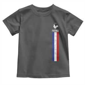 France Football Coq Soccer Throwback Jersey Style Toddler T Shirt Vintage French Flag