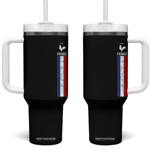 France Football Coq Soccer Throwback Jersey Style Tumbler With Handle Vintage French Flag