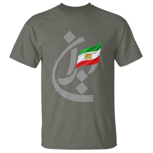 Iran Lion and Sun Flag Persian Calligraphy T Shirt