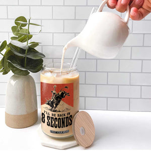 Funny Bull Rider Glass Can I'll Be Back In 8 Seconds Bull Riding Rodeo
