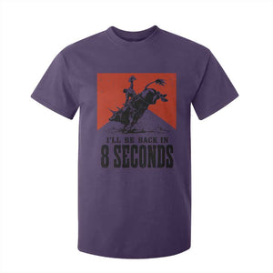 Funny Bull Rider T Shirt For Kid I'll Be Back In 8 Seconds Bull Riding Rodeo