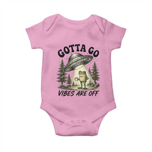 Funny Frog Alien Abduction Baby Onesie Gotta Go Vibes Are Off UFO Forest
