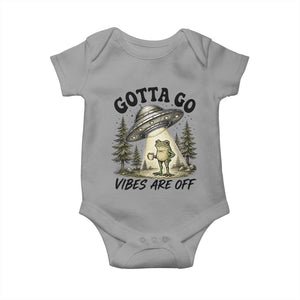 Funny Frog Alien Abduction Baby Onesie Gotta Go Vibes Are Off UFO Forest