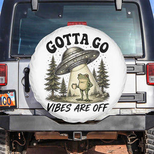 Funny Frog Alien Abduction Spare Tire Cover Gotta Go Vibes Are Off UFO Forest