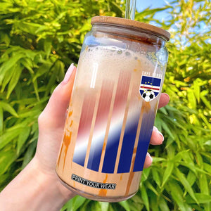 Cape Verde Flag Retro Sports Cabo Verdean Roots Glass Can