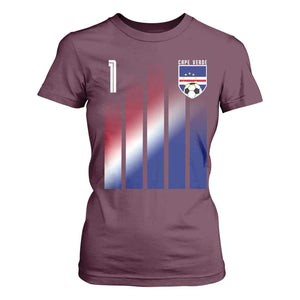 Cape Verde Flag Retro Sports Cabo Verdean Roots T Shirt For Women