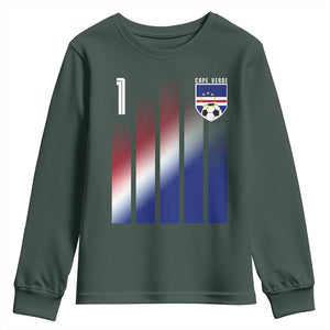 Cape Verde Flag Retro Sports Cabo Verdean Roots Youth Sweatshirt