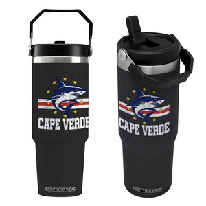 Vintage Cape Verde Shark Cabo Verdean Roots Flip Straw Tumbler