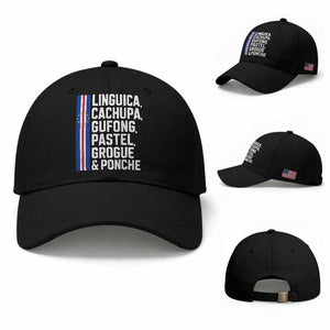 Cape Verde Cuisine Baseball Cap Linguica Cachupa Gufong Cabo Verde Heritage
