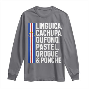 Cape Verde Cuisine Long Sleeve Shirt Linguica Cachupa Gufong Cabo Verde Heritage