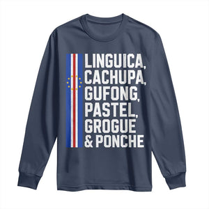 Cape Verde Cuisine Long Sleeve Shirt Linguica Cachupa Gufong Cabo Verde Heritage