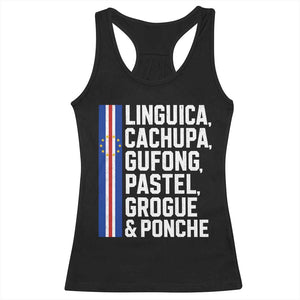 Cape Verde Cuisine Racerback Tank Top Linguica Cachupa Gufong Cabo Verde Heritage