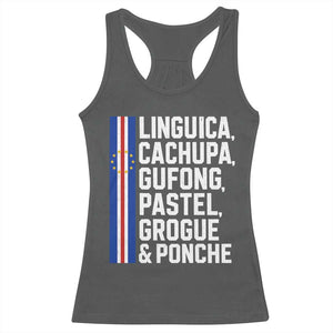 Cape Verde Cuisine Racerback Tank Top Linguica Cachupa Gufong Cabo Verde Heritage