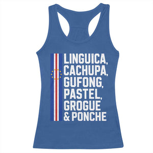 Cape Verde Cuisine Racerback Tank Top Linguica Cachupa Gufong Cabo Verde Heritage