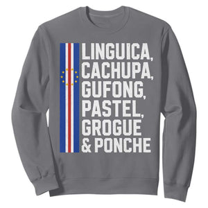 Cape Verde Cuisine Sweatshirt Linguica Cachupa Gufong Cabo Verde Heritage