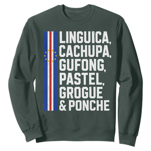 Cape Verde Cuisine Sweatshirt Linguica Cachupa Gufong Cabo Verde Heritage