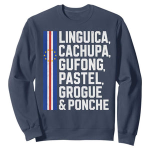 Cape Verde Cuisine Sweatshirt Linguica Cachupa Gufong Cabo Verde Heritage
