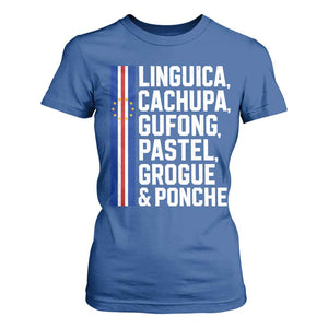Cape Verde Cuisine T Shirt For Women Linguica Cachupa Gufong Cabo Verde Heritage