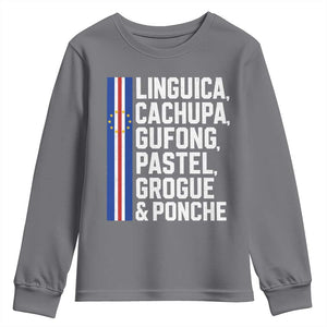 Cape Verde Cuisine Youth Sweatshirt Linguica Cachupa Gufong Cabo Verde Heritage
