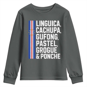 Cape Verde Cuisine Youth Sweatshirt Linguica Cachupa Gufong Cabo Verde Heritage