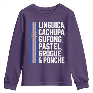 Cape Verde Cuisine Youth Sweatshirt Linguica Cachupa Gufong Cabo Verde Heritage