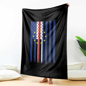 Half Cape Verdean Half American Throw Blanket Cabo Verdean Roots Vintage Cape Verde Flag