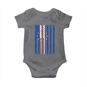 Half Cape Verdean Half American Baby Onesie Cabo Verdean Roots Vintage Cape Verde Flag