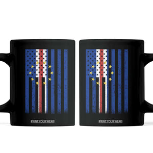 Half Cape Verdean Half American Coffee Mug Cabo Verdean Roots Vintage Cape Verde Flag