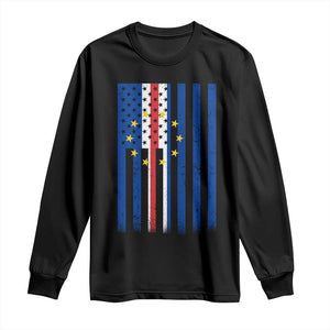 Half Cape Verdean Half American Long Sleeve Shirt Cabo Verdean Roots Vintage Cape Verde Flag