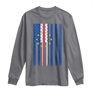 Half Cape Verdean Half American Long Sleeve Shirt Cabo Verdean Roots Vintage Cape Verde Flag