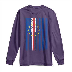 Half Cape Verdean Half American Long Sleeve Shirt Cabo Verdean Roots Vintage Cape Verde Flag