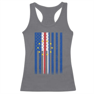 Half Cape Verdean Half American Racerback Tank Top Cabo Verdean Roots Vintage Cape Verde Flag